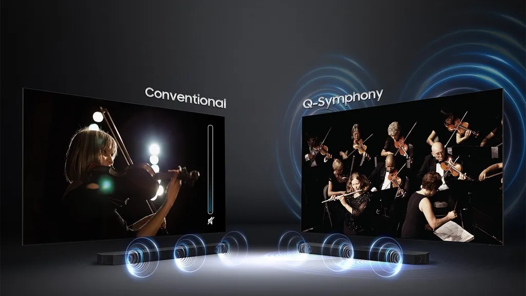 Что такое Samsung Q-Symphony? Объяснение технологии телевизора и звуковой панели Samsung