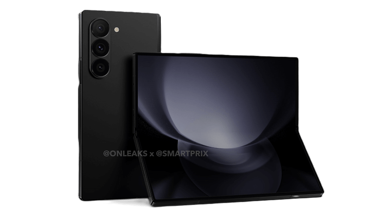 Изображение Samsung Galaxy Z Fold 6 показывает более квадратный дизайн. / © OnLeaks / SmartPrix