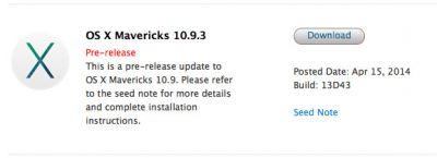Вышла OS X Mavericks 10.9.3 Beta