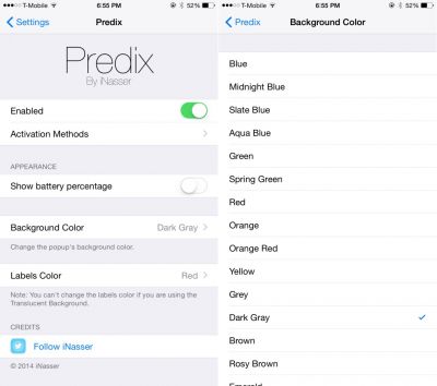 Твик Predix - следить за зарядом аккумулятора на iPhone