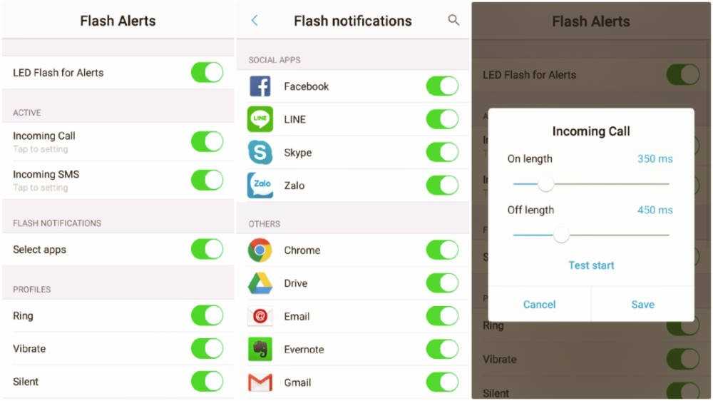 Установить специальное приложение, такое как Flash Alerts