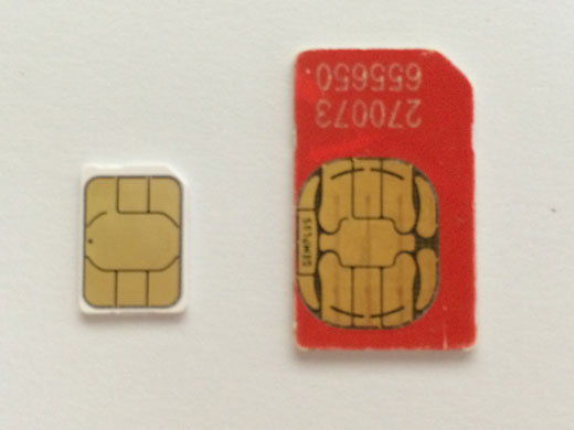 Обычная SIM-карта против nano-SIM