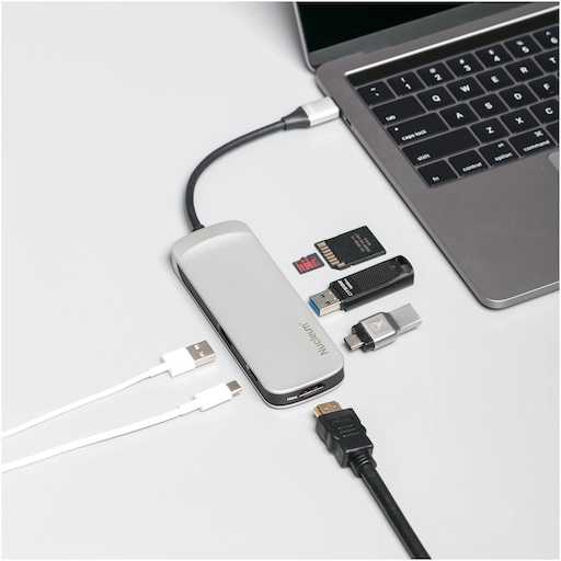 Адаптер Kingston Nucleum 7-port USB-C — 7-портовый концентратор USB-C с двумя портами USB-C