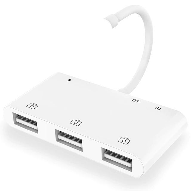 Двойной адаптер Covs Lightning-USB