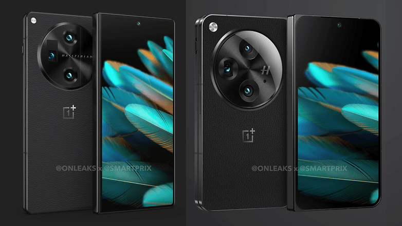 Предположительный дизайн складного смартфона OnePlus Open был воссоздан на основе предыдущих (слева) и новых (справа) изображений. / © OnLeaks/SmartPrix