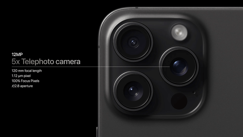 У iPhone 15 Pro Max телеобъектив с 5-кратным приближением. / © Apple
