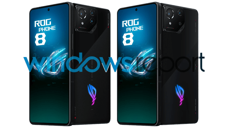 Рендер Asus ROG Phone 8 Pro (слева) и ROG Phone 8 (справа) / © Windows Report
