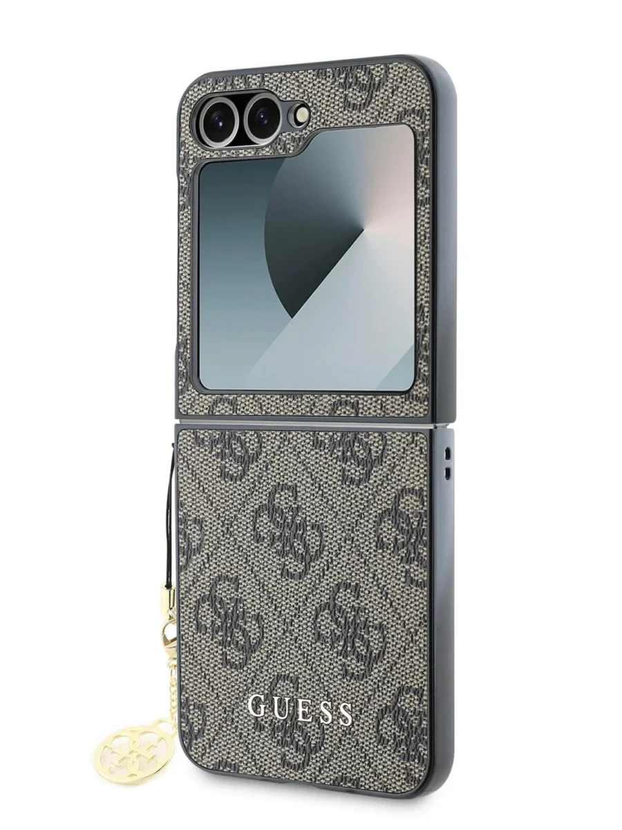 Guess для Galaxy Z Flip6 чехол PU 4G Charms collection Hard Brown
