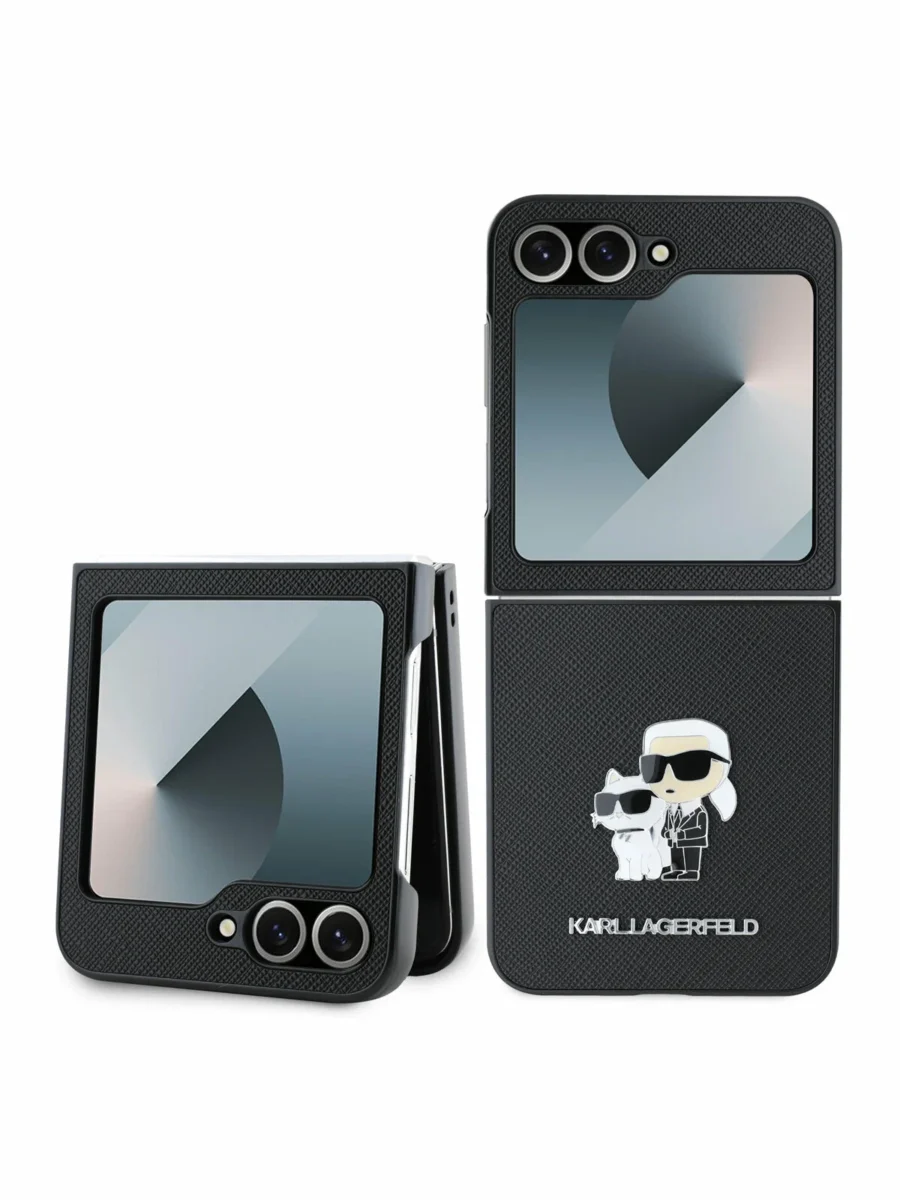 Lagerfeld для Galaxy Z Flip6 чехол PU Saffiano Karl & Choupette metal pin