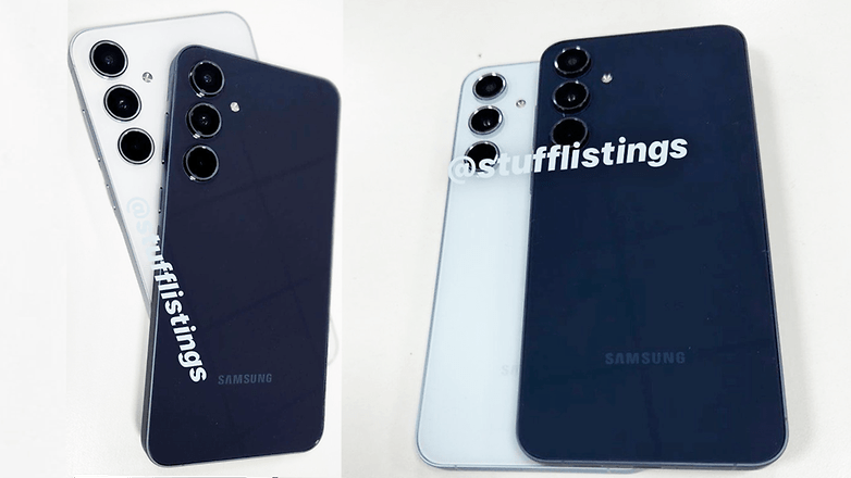 Samsung Galaxy A55 доступен в цветах темно-синий и белый, выполнен с алюминиевой рамкой. / © X/u/StuffListings
