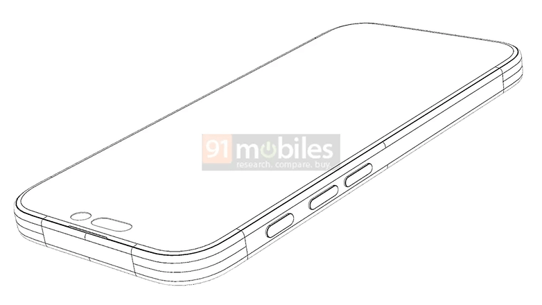 Схема Apple iPhone 16 Pro, показывающая увеличенную кнопку действия. / © 91Mobiles