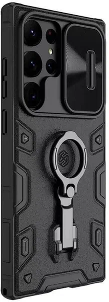 Противоударный чехол с кольцом и защитой камеры Nillkin CamShield Armor Pro Case для Samsung Galaxy S23 Ultra 