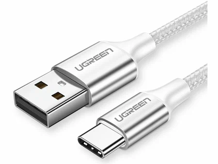 Кабель UGREEN USB-A 2.0 to USB-C Cable Nickel Plating Aluminum Braid 